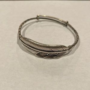 Sterling silver feather bracelet